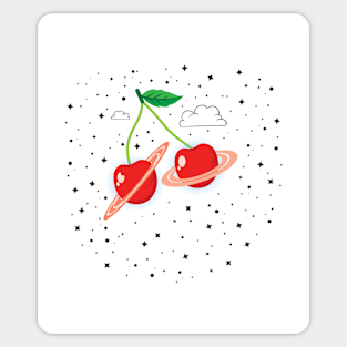 Cherry Like Planets in Space Sticker